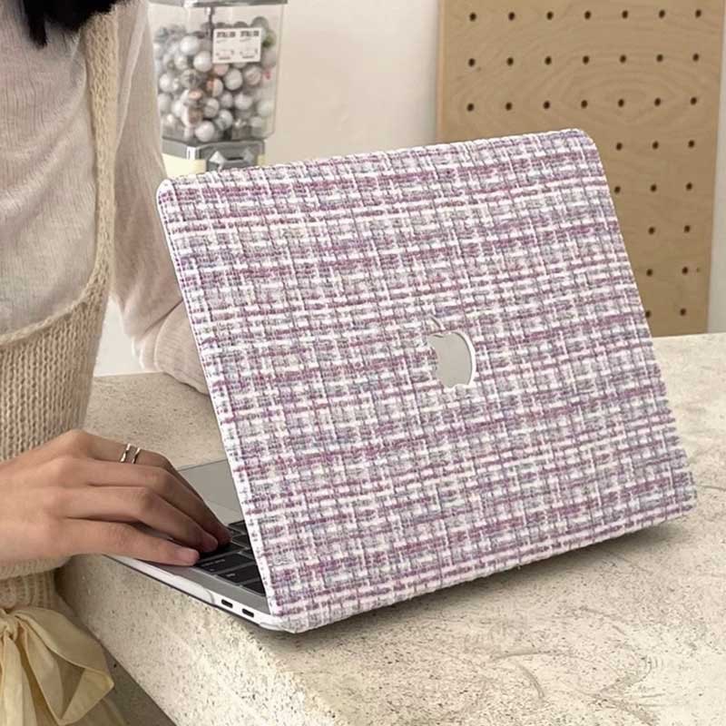 purple tweed Mac book case