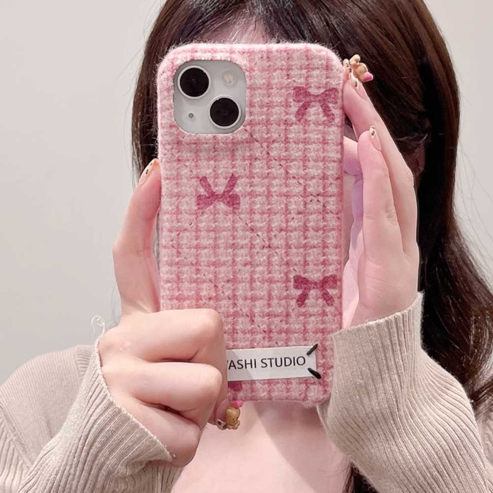 3color tweed ribbon iPhone case