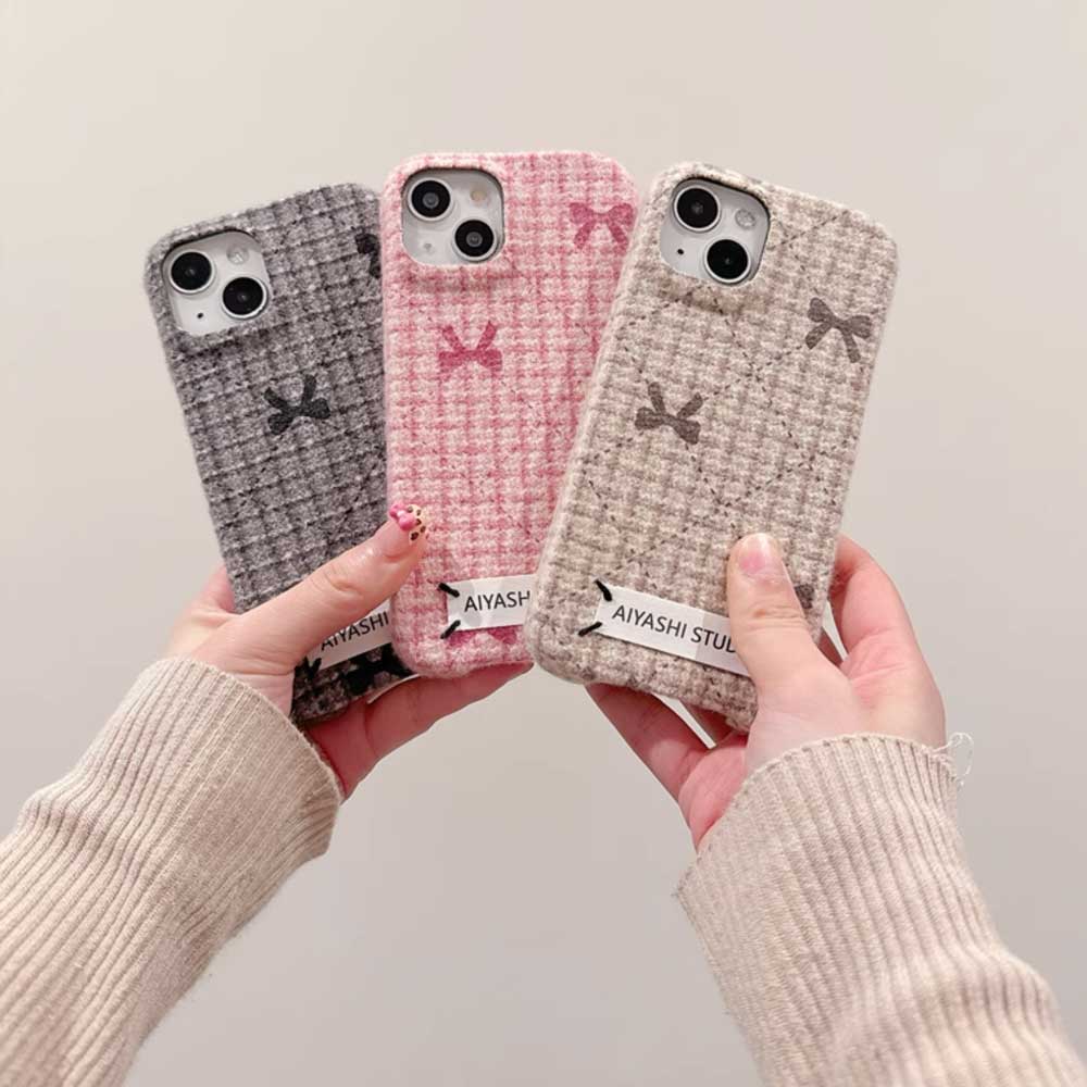 3color tweed ribbon iPhone case