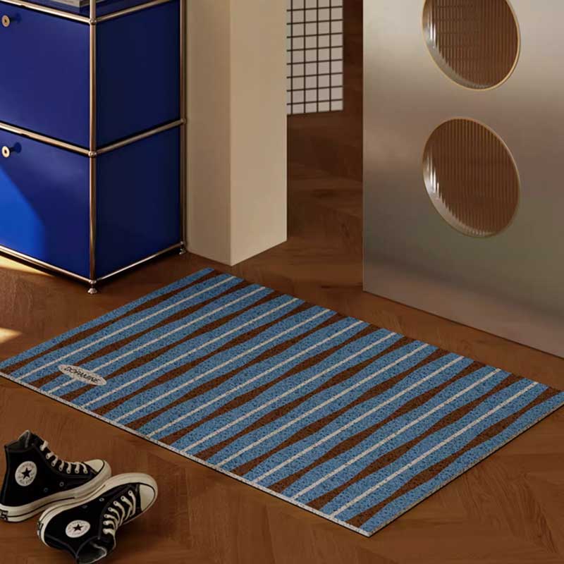 4color retro stripe PVC door mat