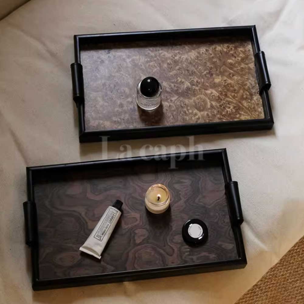 wood grain accessory tray