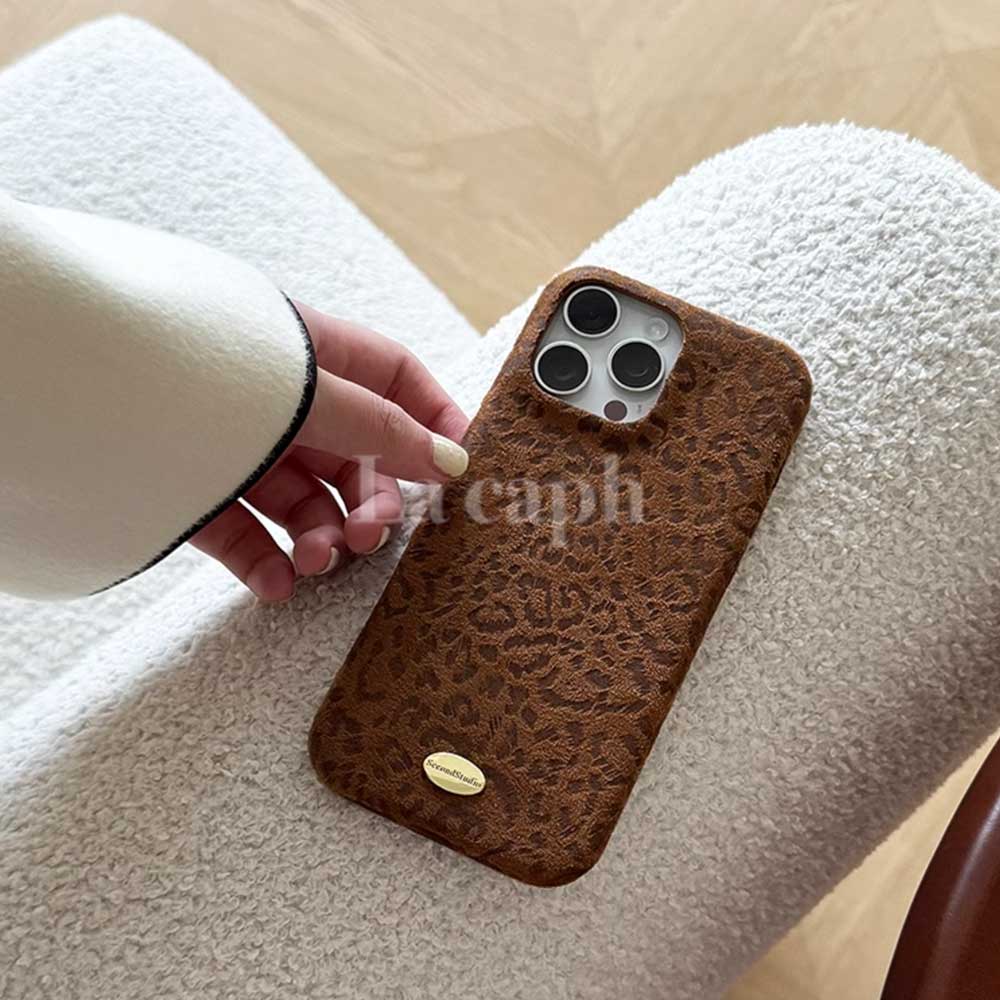 suede leopard iPhone case