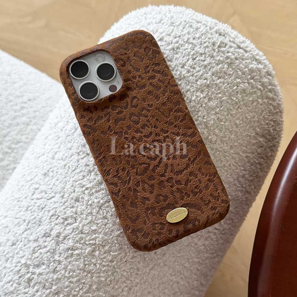 suede leopard iPhone case