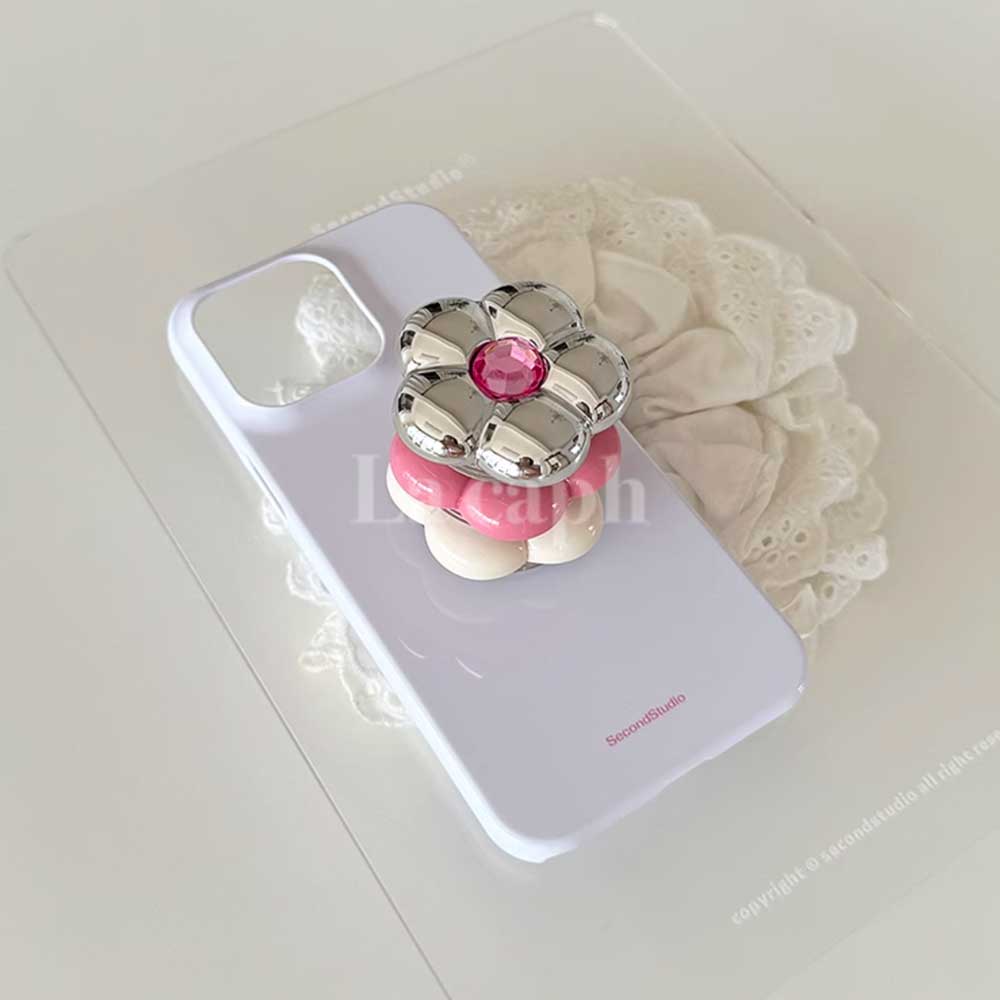 flower grip white iPhone case (6colors)