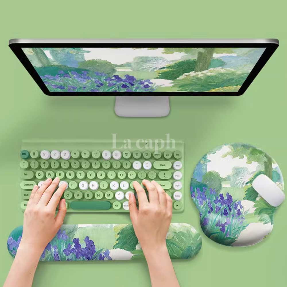 iris garden mouse pad & wrist rest