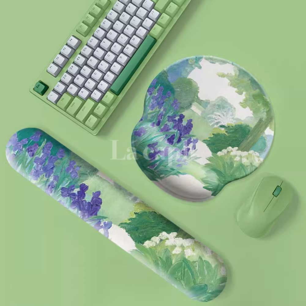 iris garden mouse pad & wrist rest