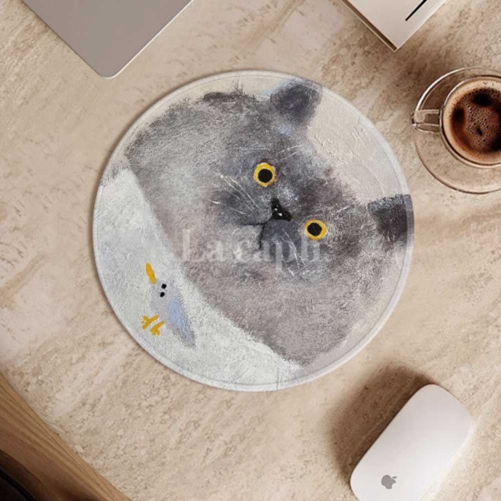 round cat mouse pad (2designs)