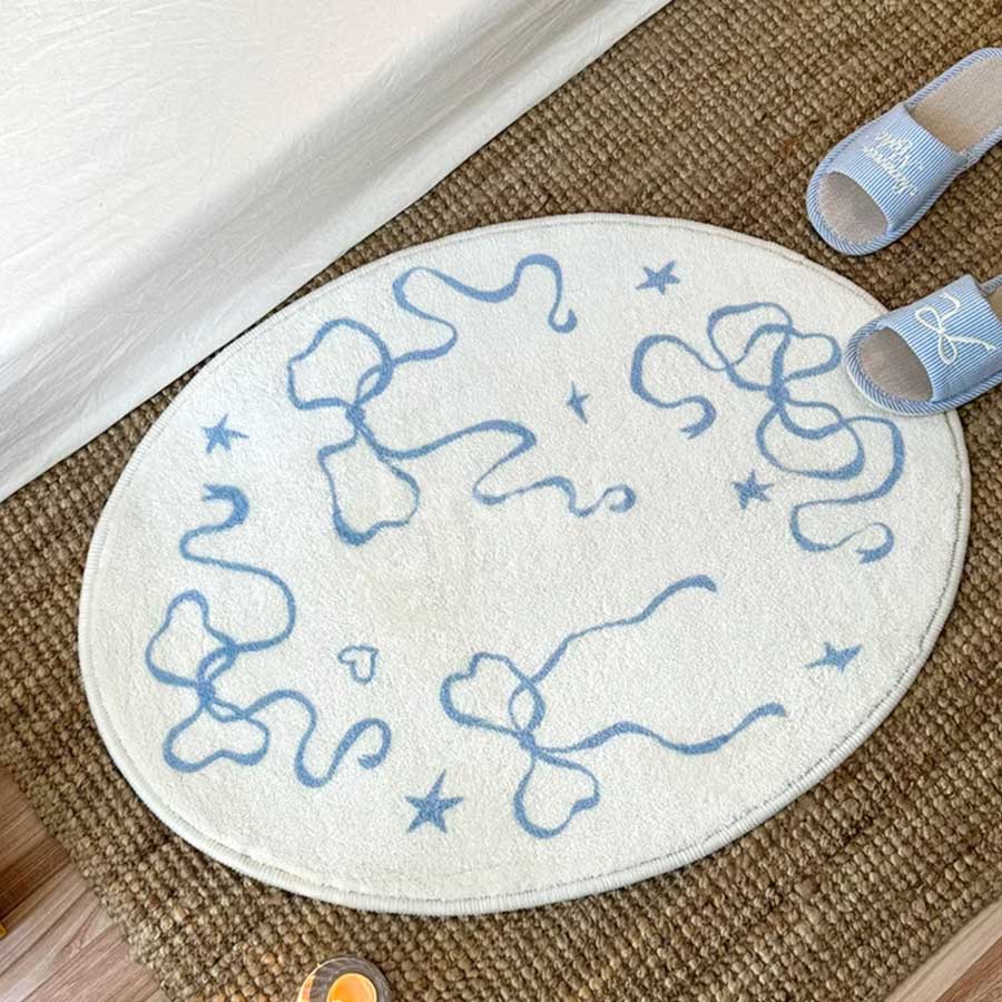 sky blue ribbon rug (2designs)