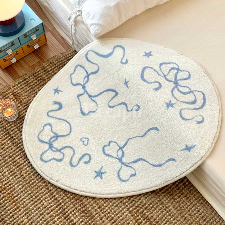 sky blue ribbon rug (2designs)