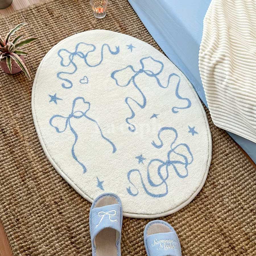 sky blue ribbon rug (2designs)