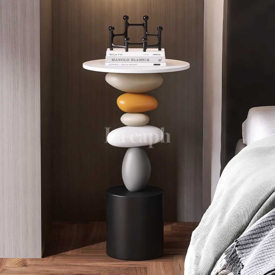 stacked stone side table