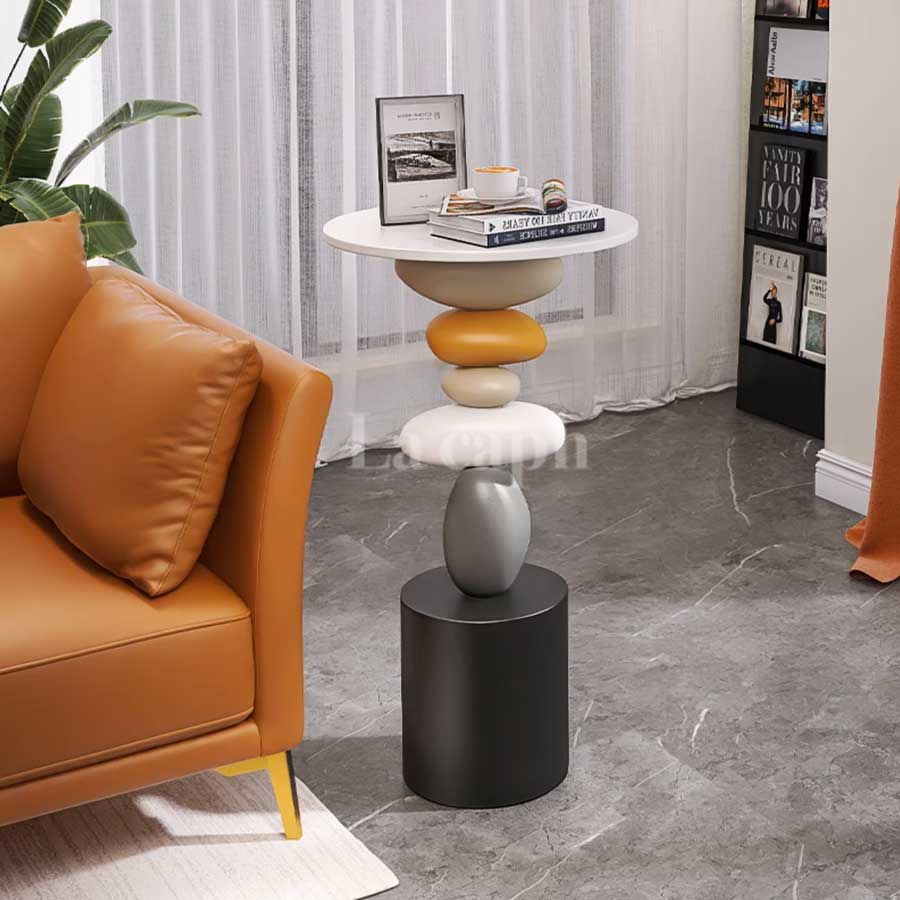 stacked stone side table