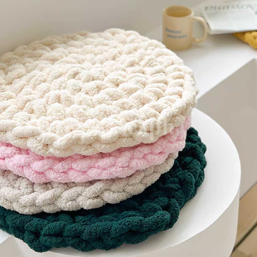 braided texture round mat (6colors)