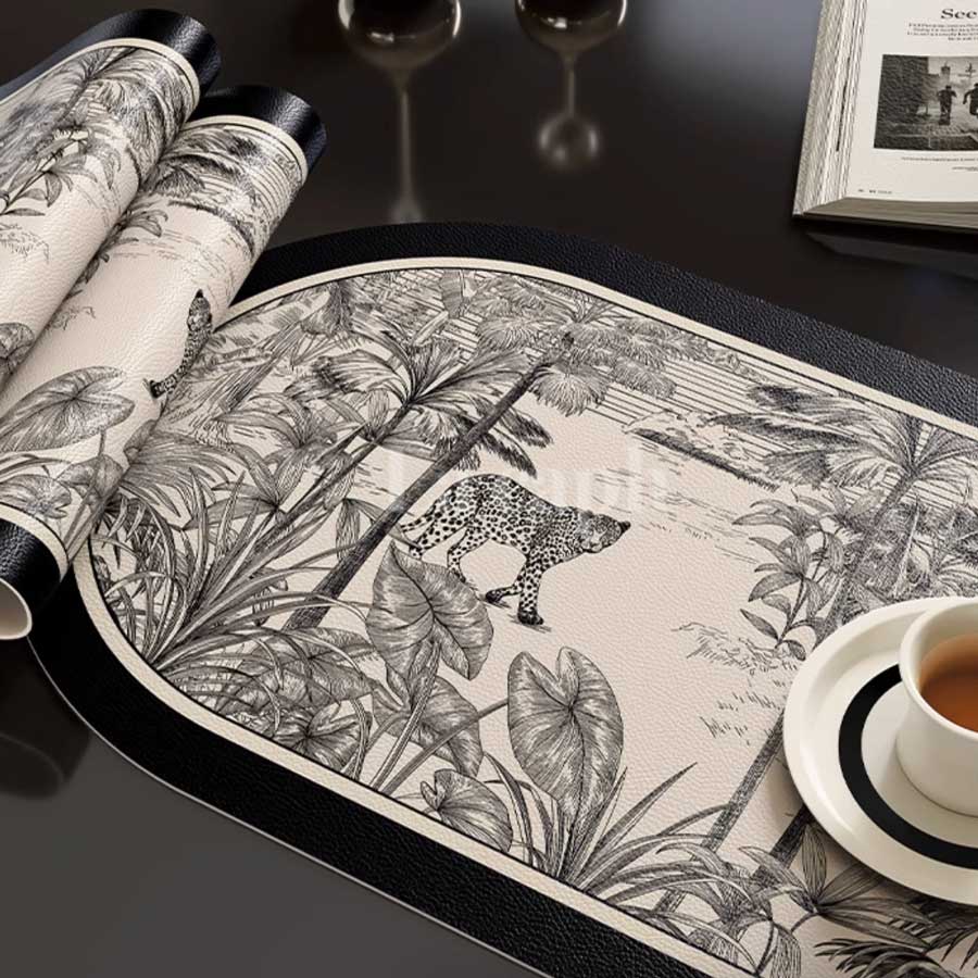 black jungle place mat