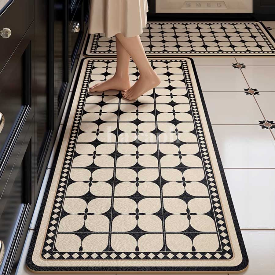 black tile kitchen mat