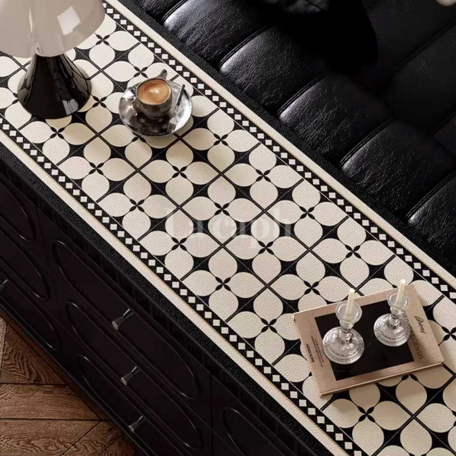 black tile shelf mat