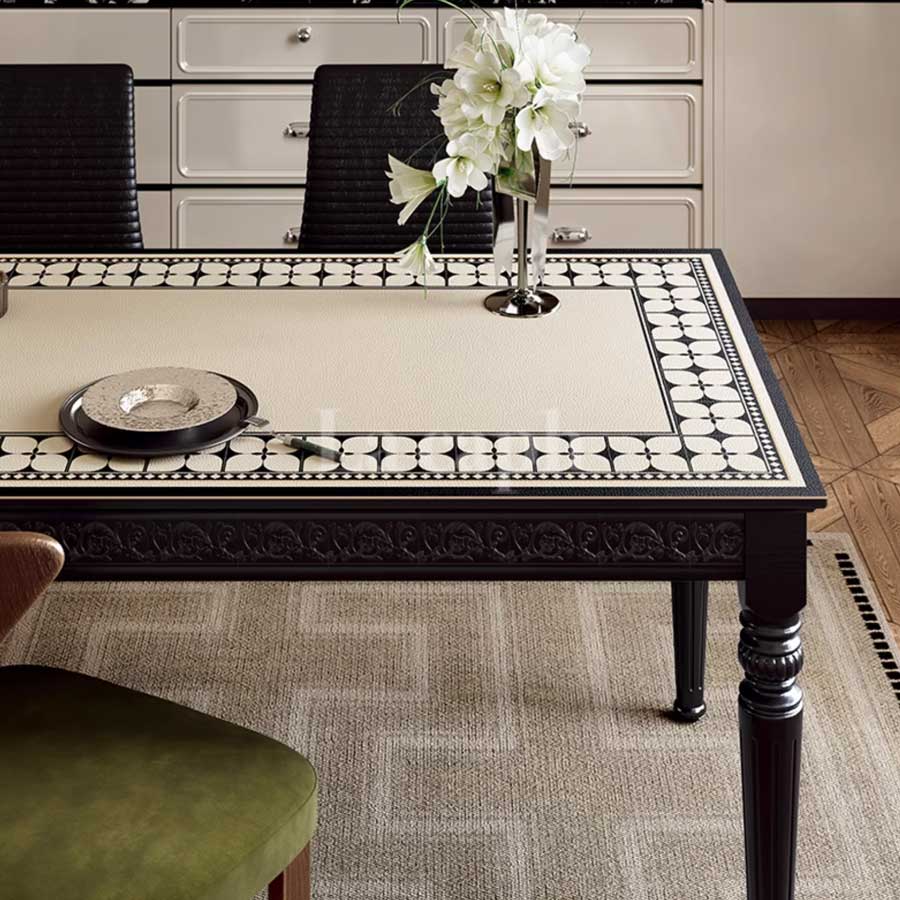 black tile table mat