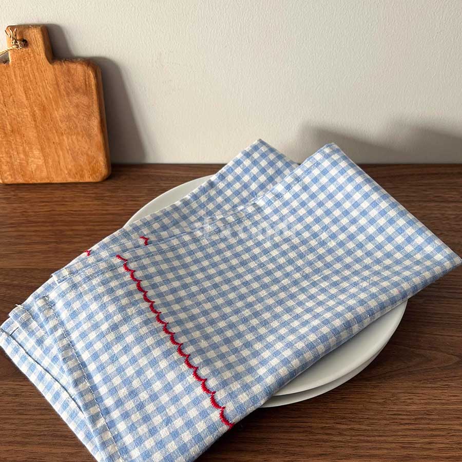 gingham check place mat