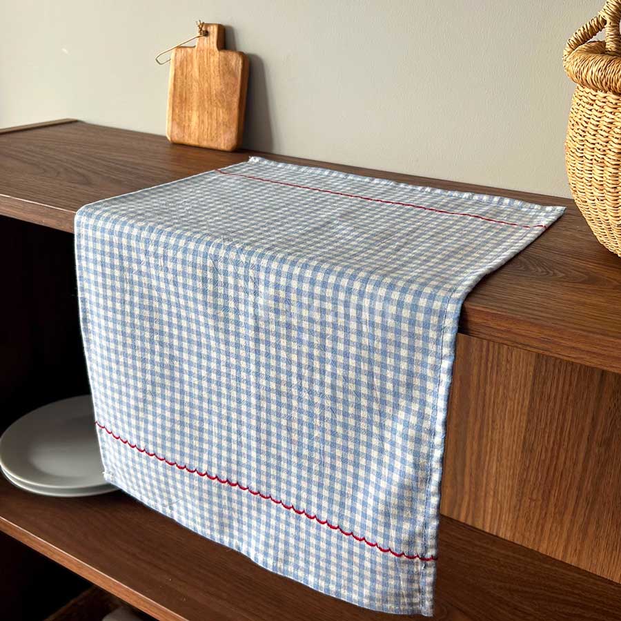 gingham check place mat