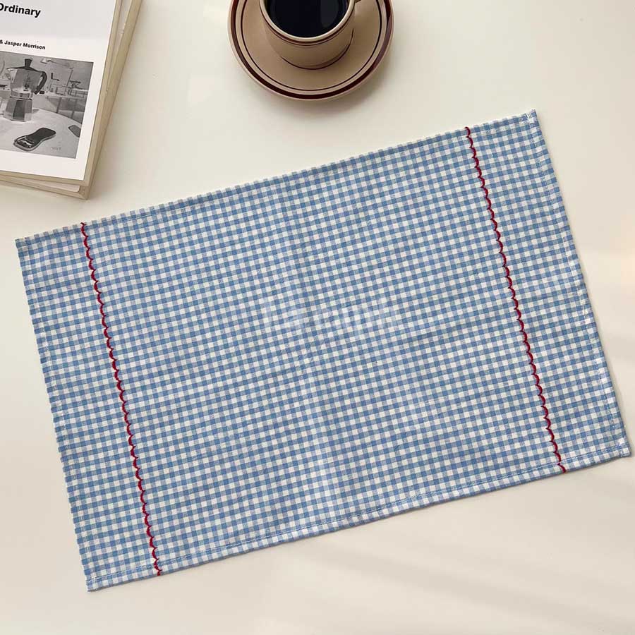 gingham check place mat