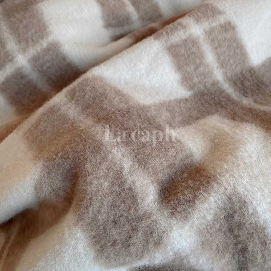 beige checked winter bedlinen set