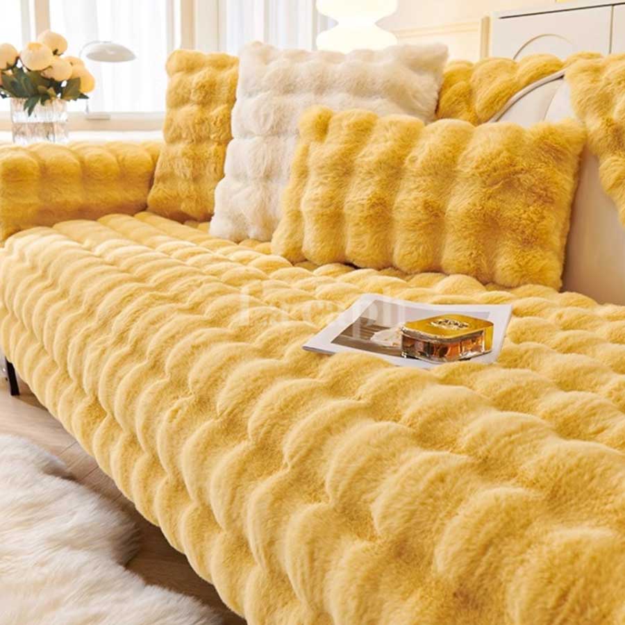 cloud plush sofa cover (yellow,orange,brown)(110×110cm〜)