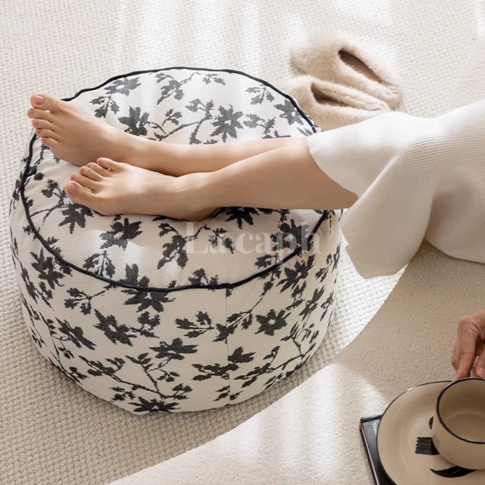 floral print ottoman stool & cushion (2colors)