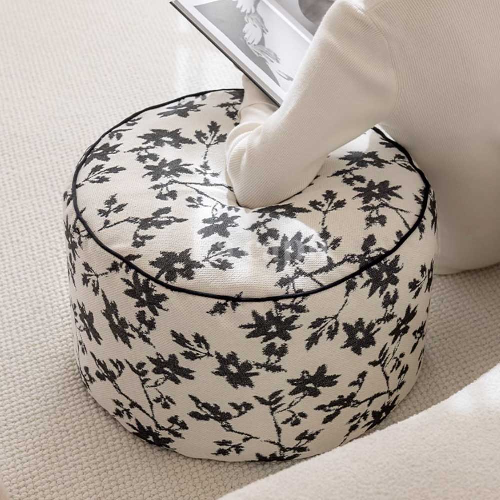 floral print ottoman stool & cushion (2colors)