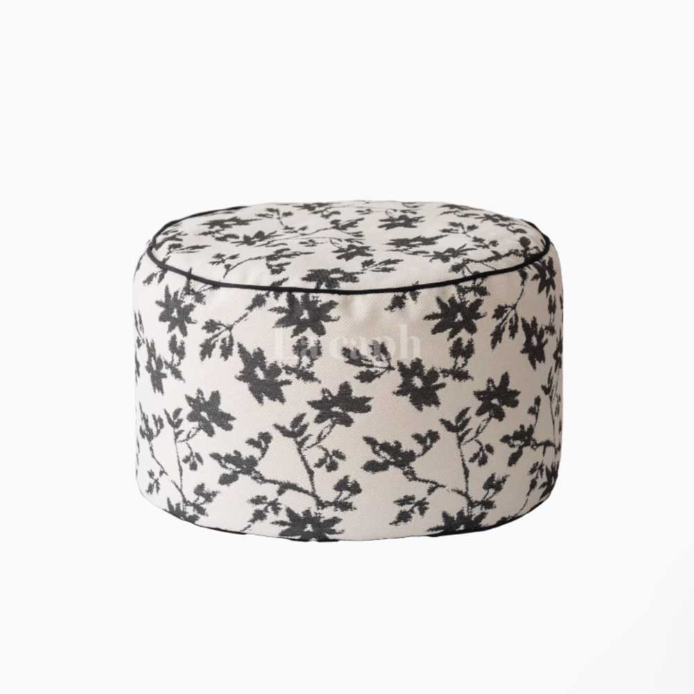 floral print ottoman stool & cushion (2colors)