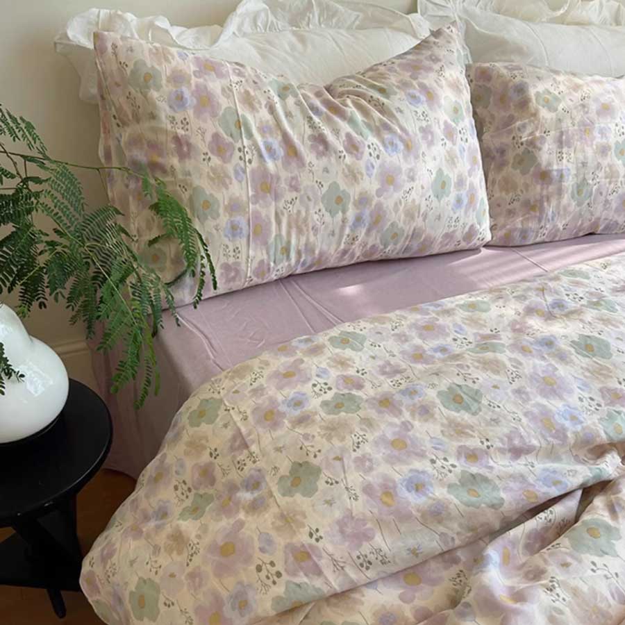 pink floral bedlinen set