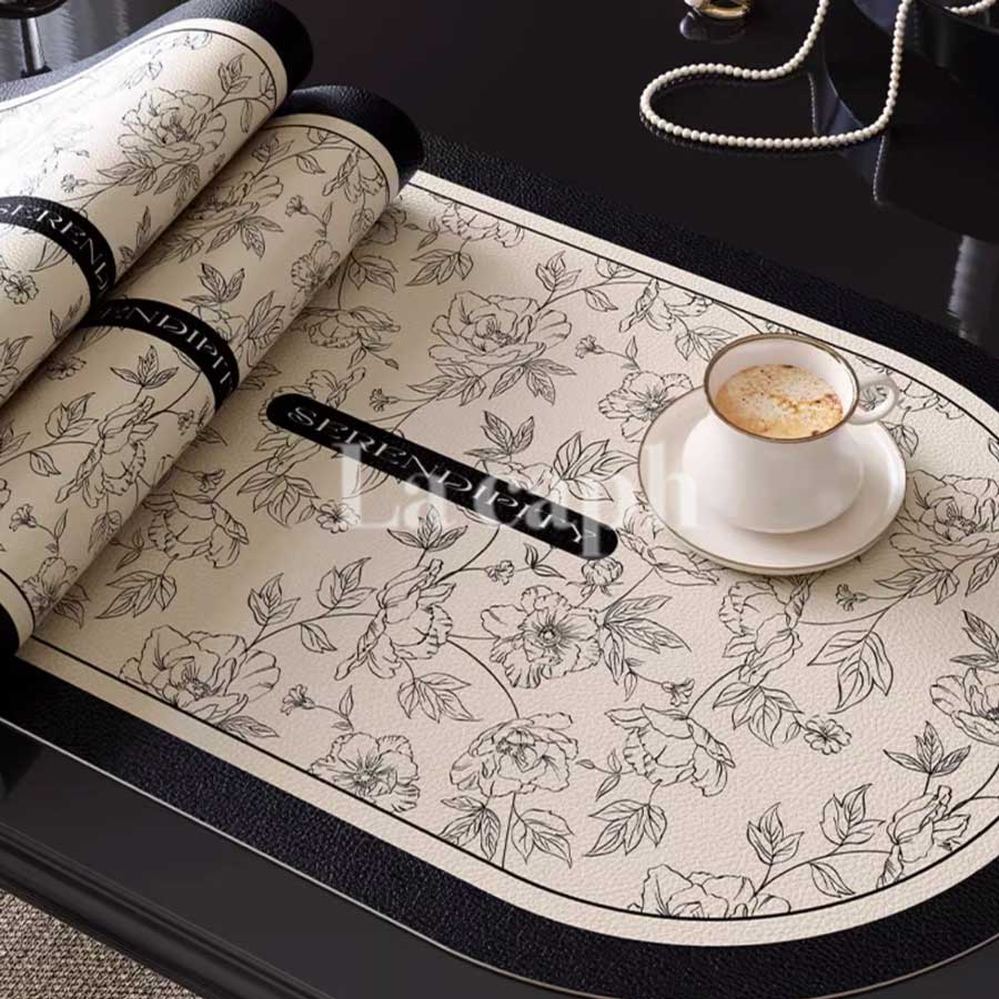 floral sketch place mat