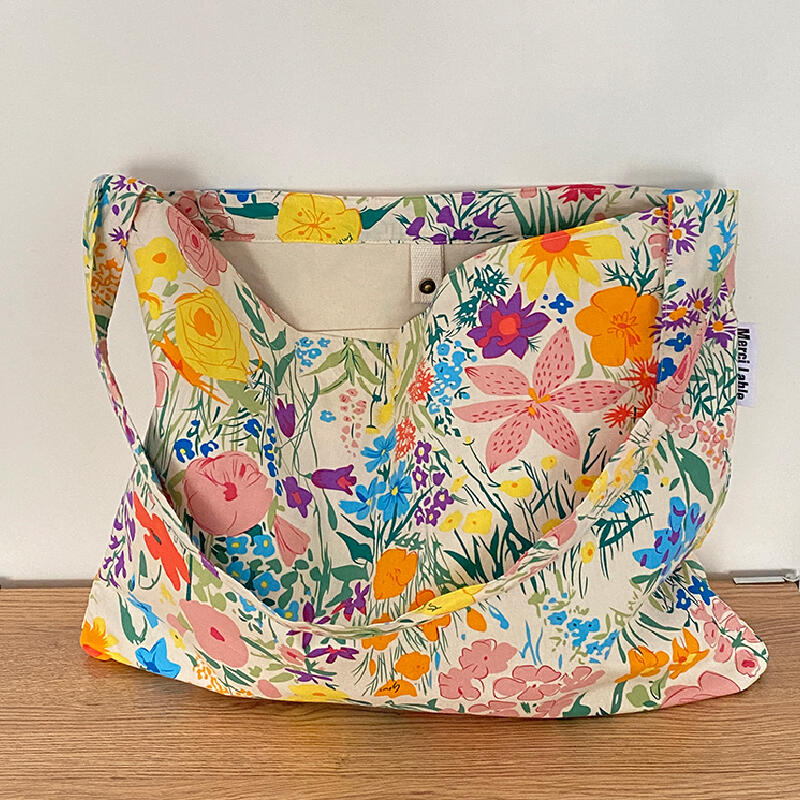 vivid floral shoulder bag