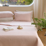 pastel stripe quilt & pillow sheets set
