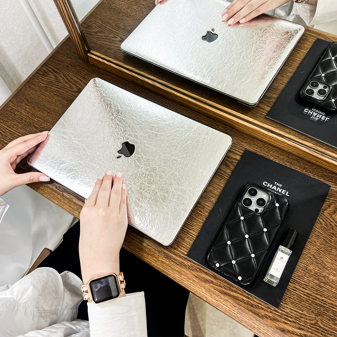 Silver Texture MacBook Case