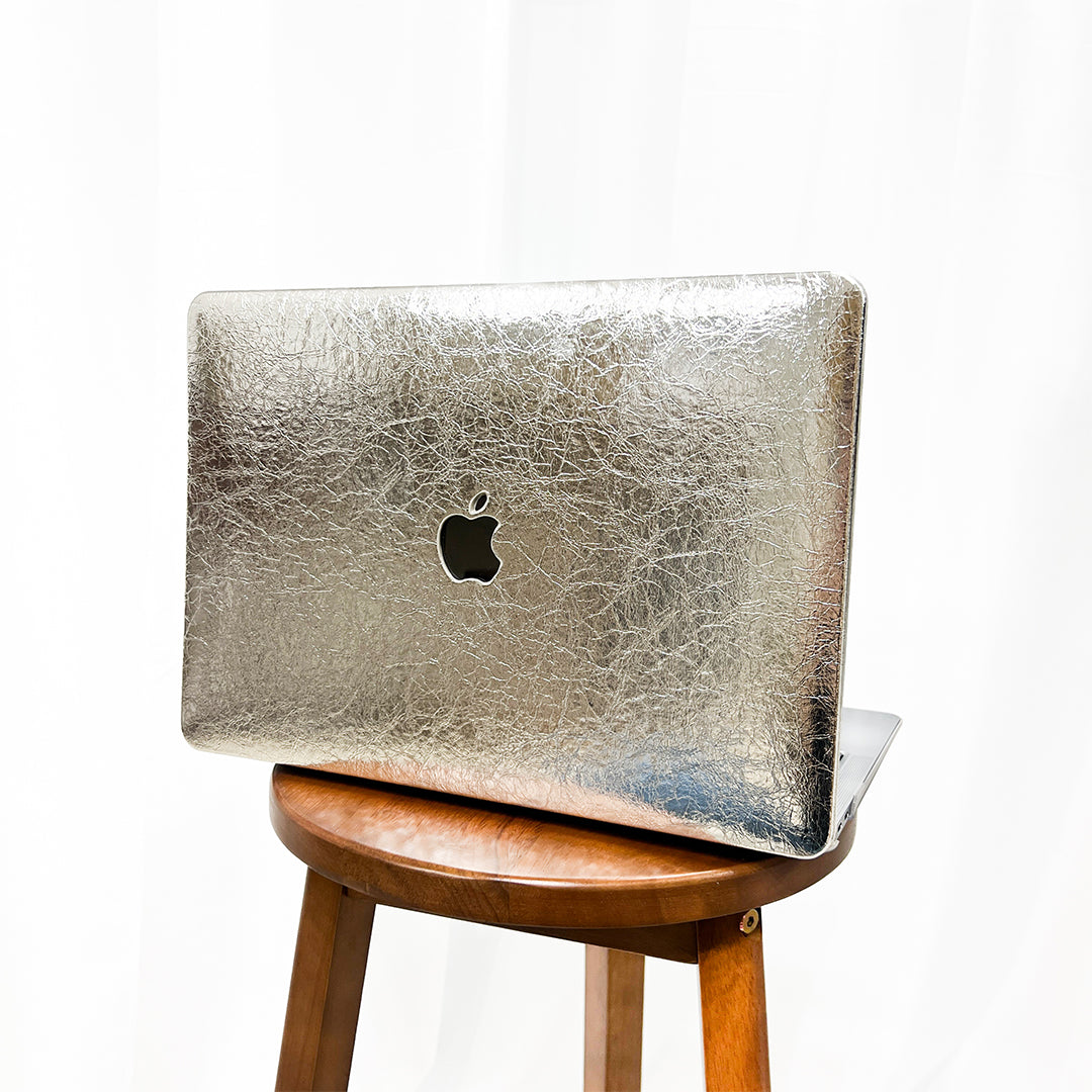 即納】Silver Texture MacBook Case