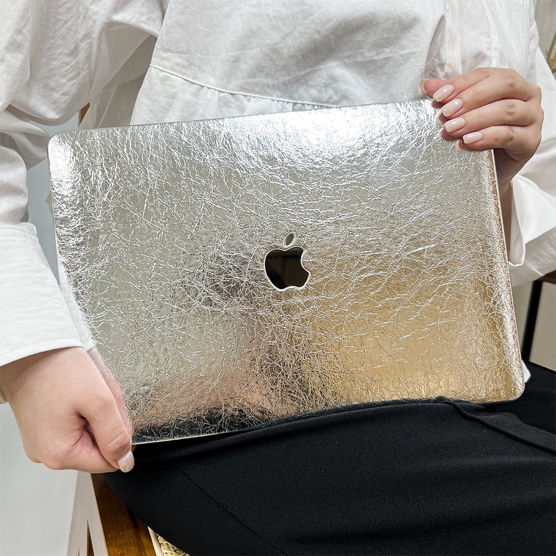 即納】Silver Texture MacBook Case