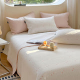 pastel stripe quilt & pillow sheets set