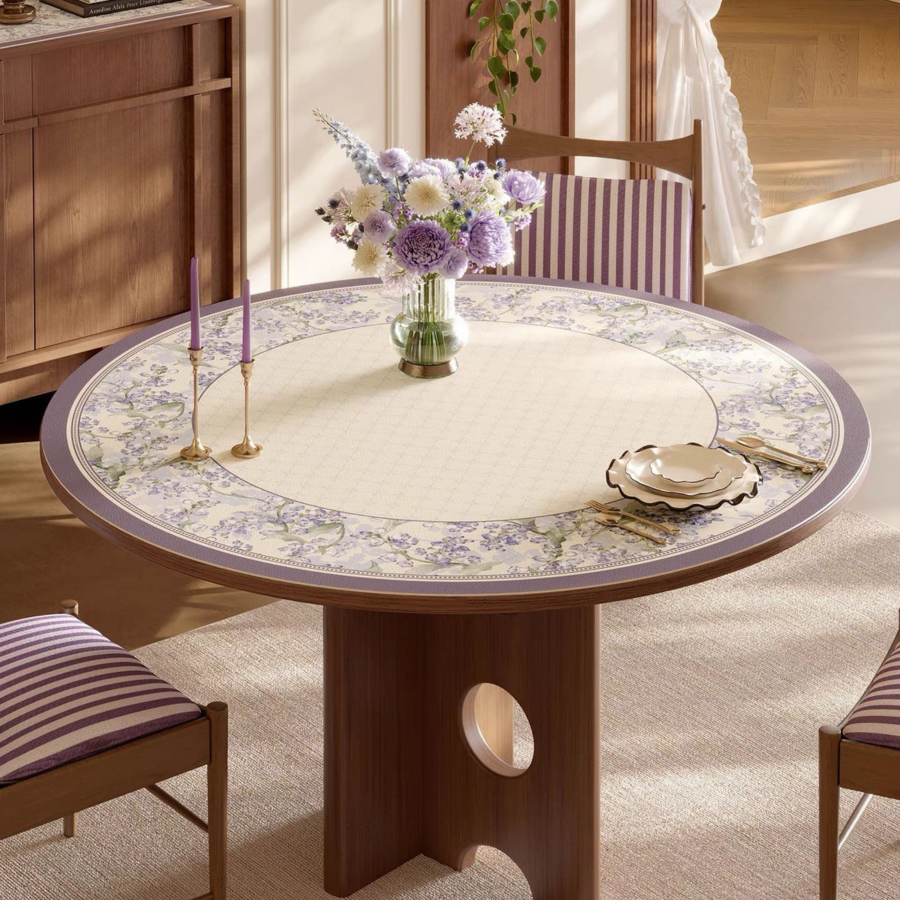 Purple Campanula round table mat