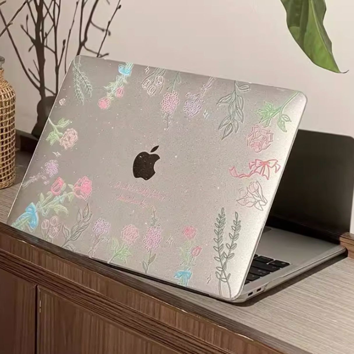 clear rose mac book case