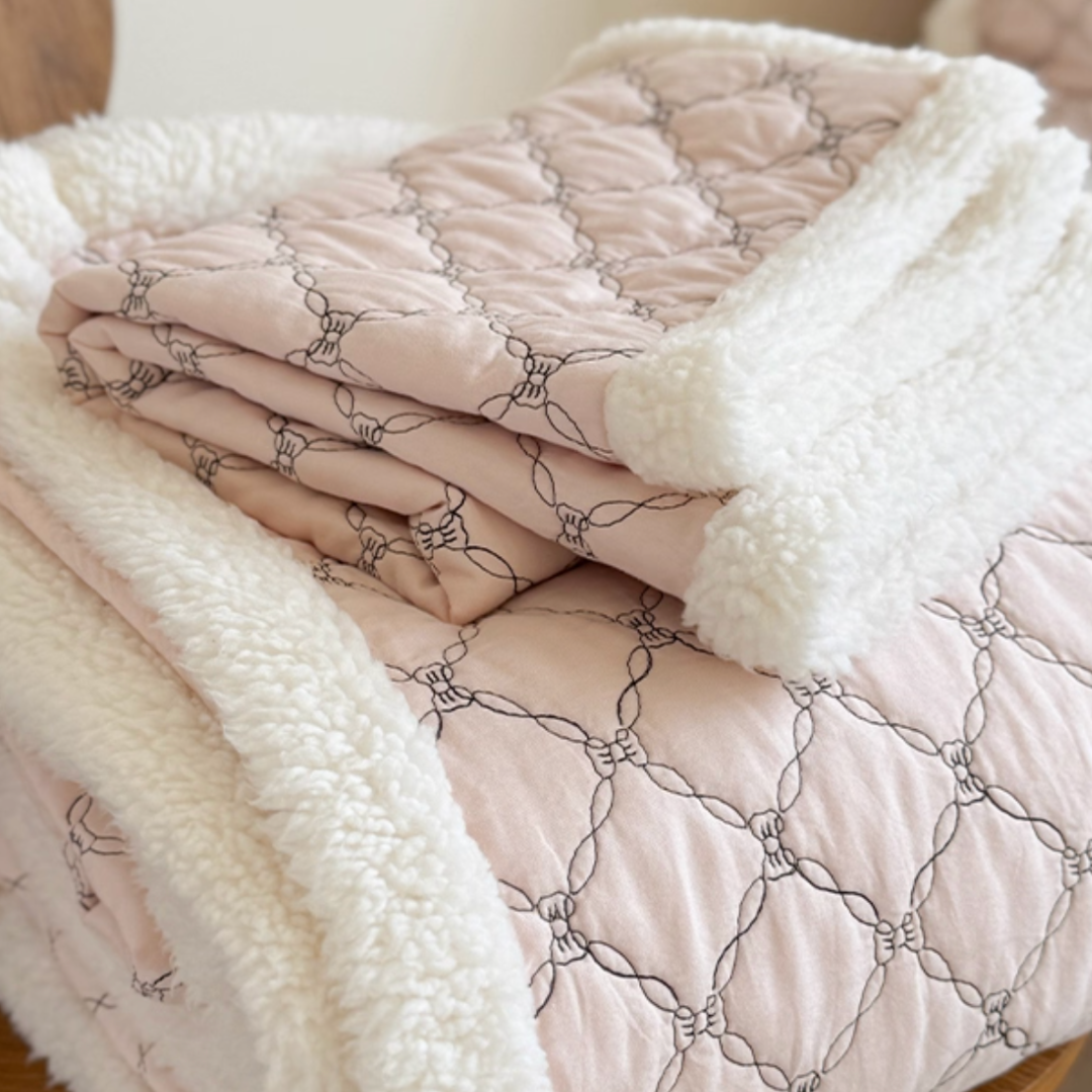 cream edge quilt & pillow sheets set (3color)