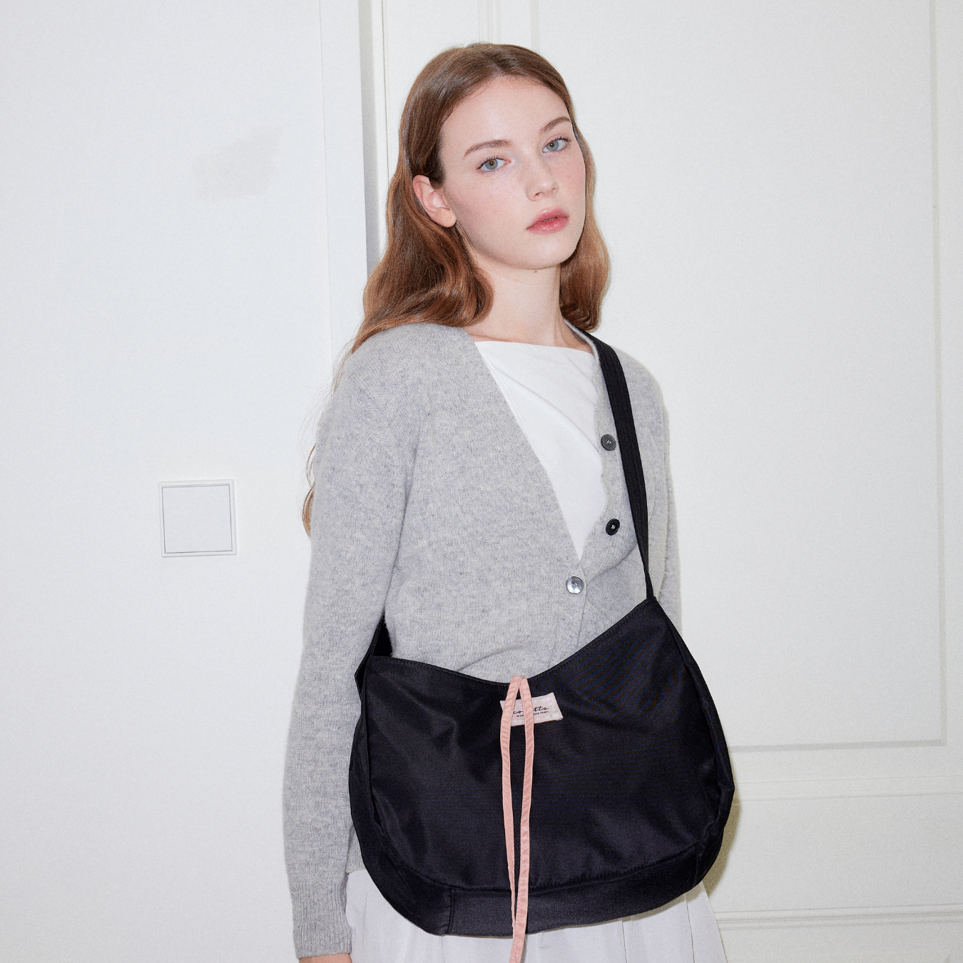 【cosette】nylon cross bag (balck string / pink string)