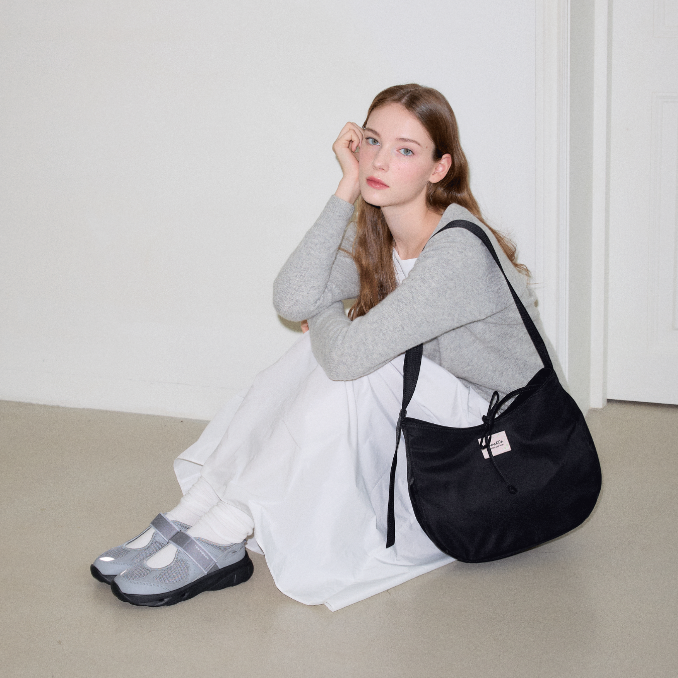 【cosette】nylon cross bag (balck string / pink string)