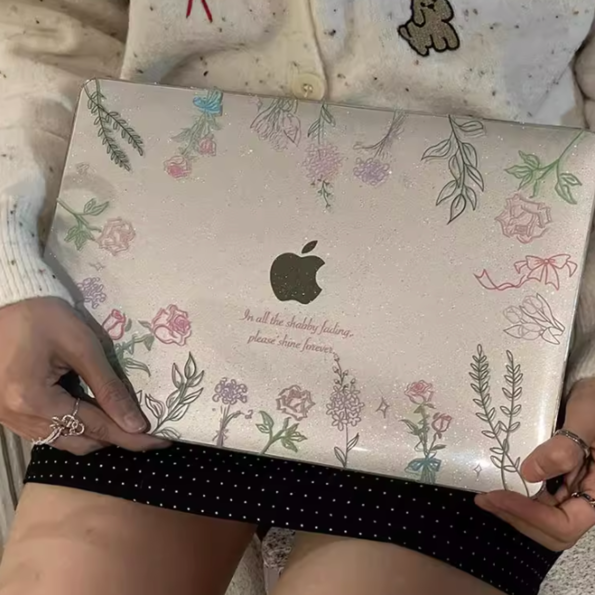 clear rose mac book case