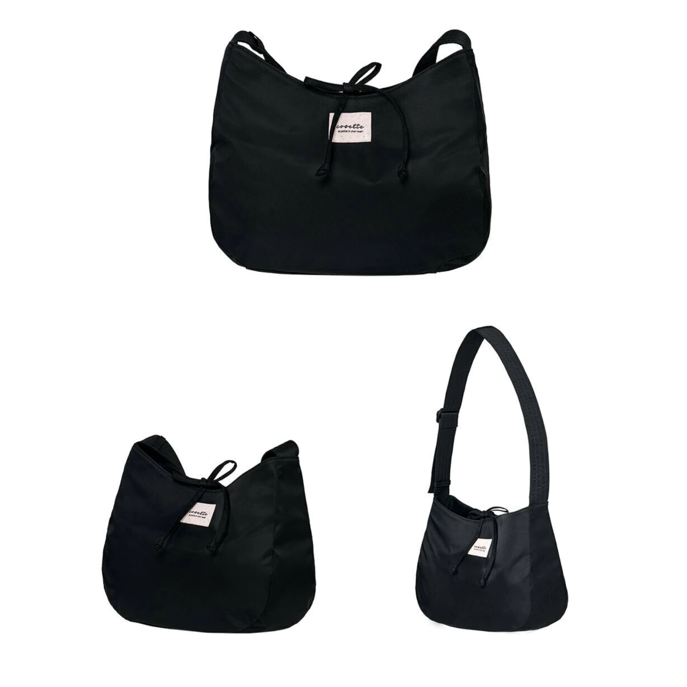 【cosette】nylon cross bag (balck string / pink string)
