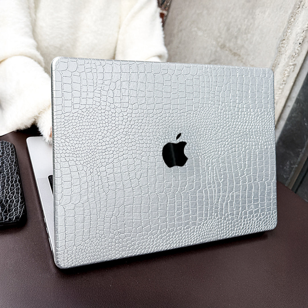 silver crocodile MacBook case