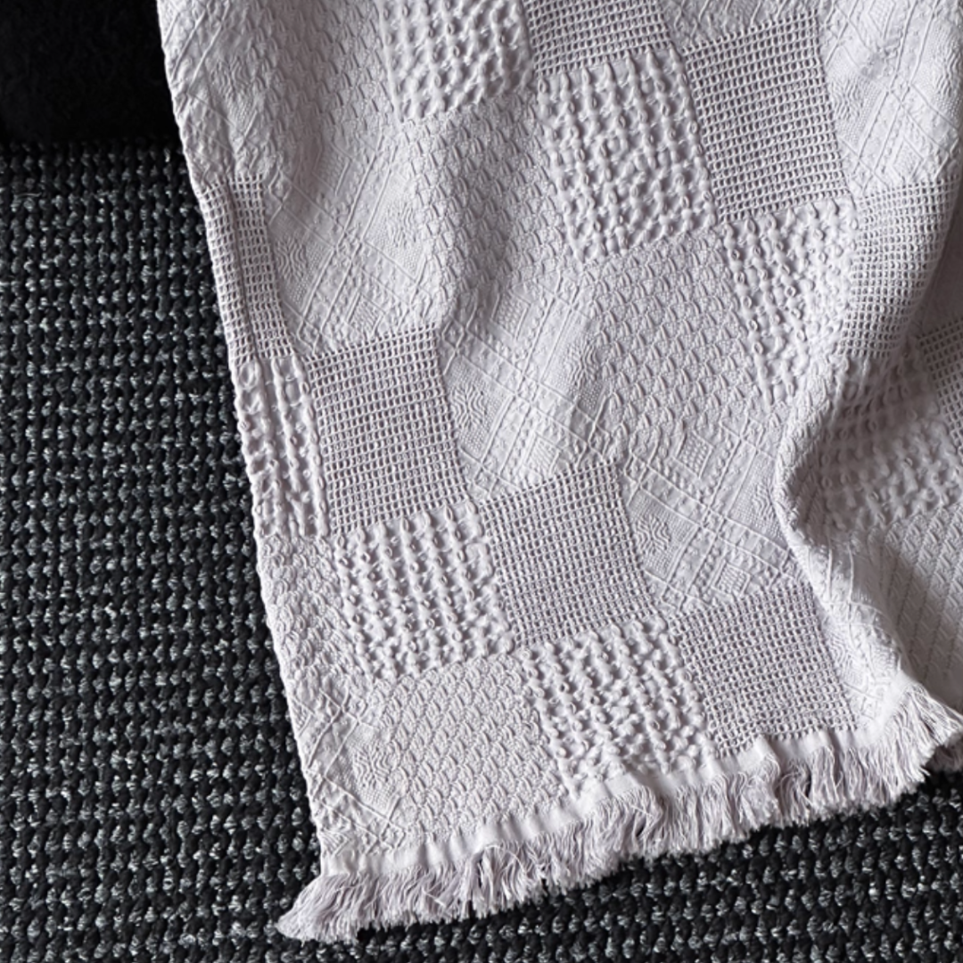 soft waffle tassel blanket (4colors)