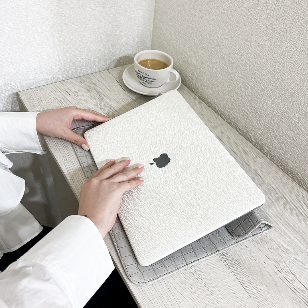 Ivory Leather Style MacBook Cover