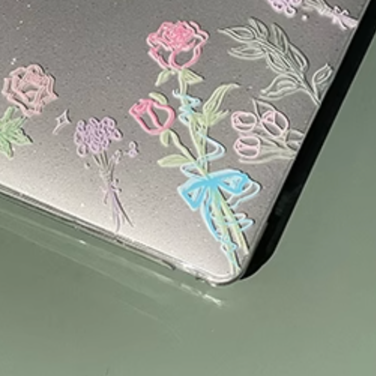 clear rose mac book case