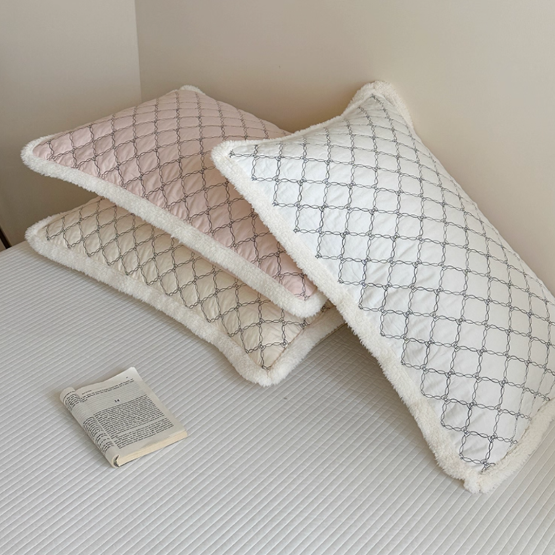 cream edge quilt & pillow sheets set (3color)