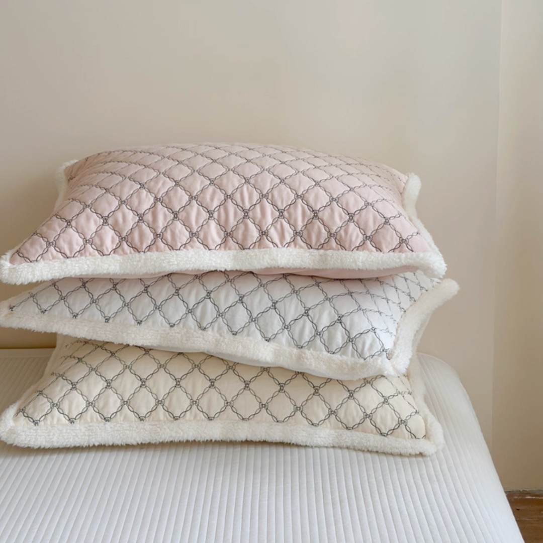 cream edge quilt & pillow sheets set (3color)
